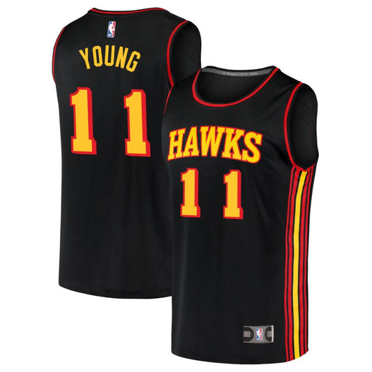 Trae Young Atlanta Hawks Fanatics Branded Youth Fast Break Replica Jersey - Statement Edition - Black