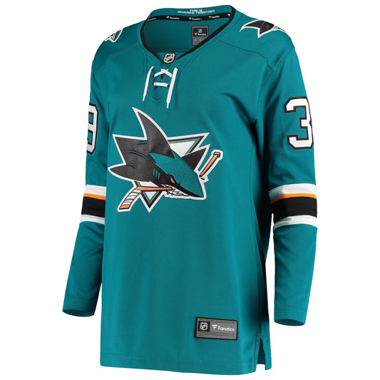 Women's Logan Couture Fanatics Sharks Breakaway Home Jersey - Blue