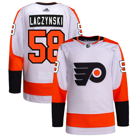 Tanner Laczynski Philadelphia Flyers adidas Away Authentic Pro Jersey - White