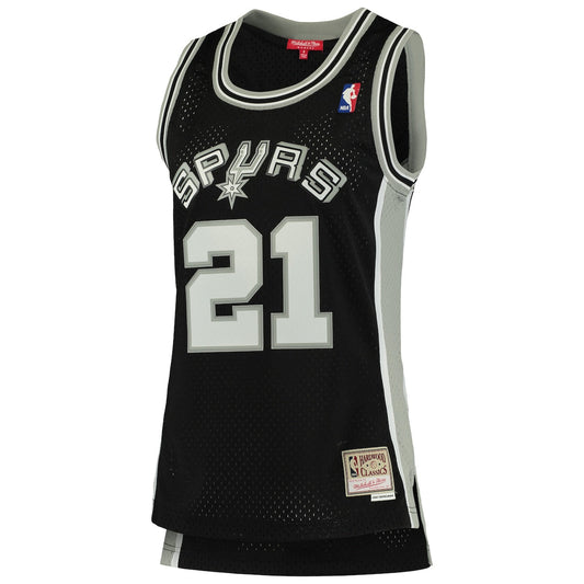 Women's Tim Duncan Mitchell & Ness Spurs 1998-99 Hardwood Classics Swingman Jersey - Black