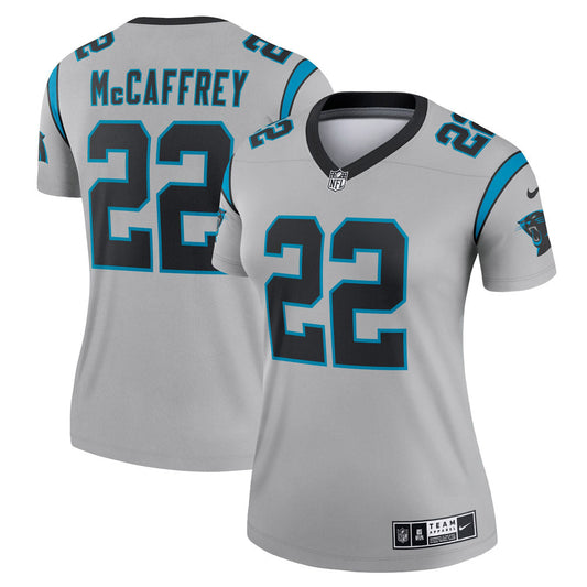 Women's Carolina Panthers Christian McCaffrey Inverted Legend Jersey Silver