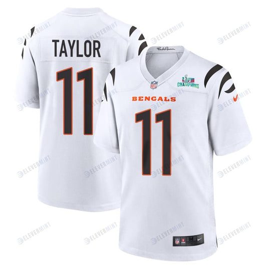 Trent Taylor 11 Cincinnati Bengals Super Bowl LVII Champions Men Game Jersey - White