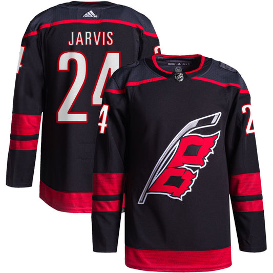 Seth Jarvis Carolina Hurricanes adidas Alternate Primegreen Authentic Pro Jersey - Black