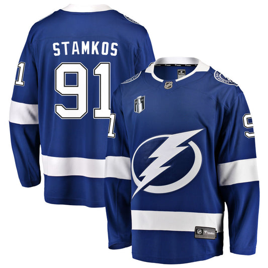 Steven Stamkos Tampa Bay Lightning Fanatics Branded Home 2022 Stanley Cup Final Breakaway Jersey - Blue