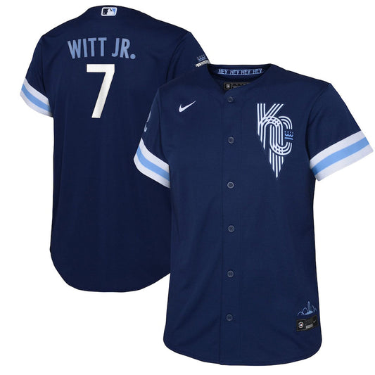 Youth Kansas City Royals Bobby Witt Jr. City Connect Replica Jersey - Navy