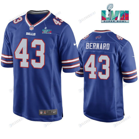 Terrel Bernard 43 Buffalo Bills Super Bowl LVII Game Player Men Jersey - Royal Jersey