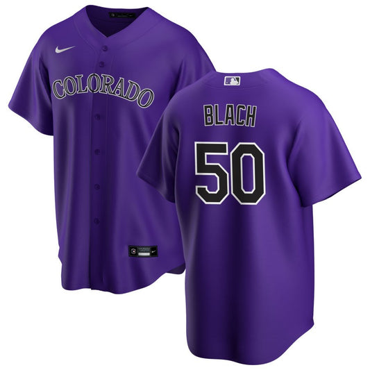 Ty Blach Colorado Rockies Nike Alternate Replica Jersey - Purple