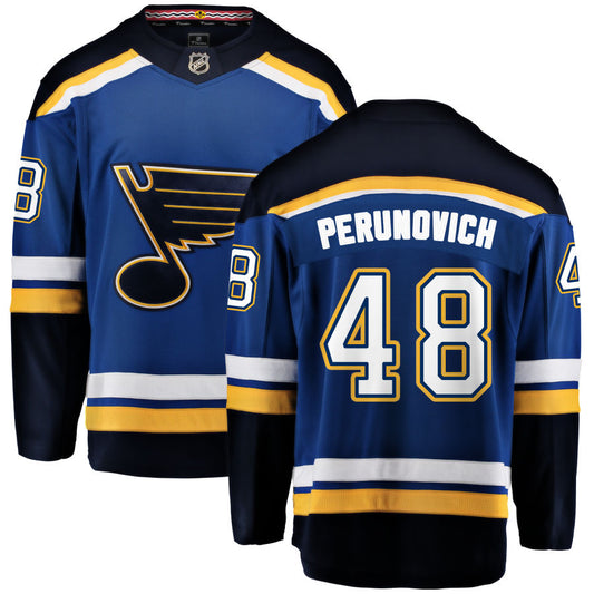 Scott Perunovich St. Louis Blues Fanatics Branded Home Breakaway Jersey - Blue