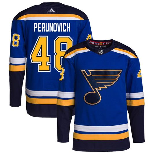 Scott Perunovich St. Louis Blues adidas Home Authentic Pro Jersey - Royal