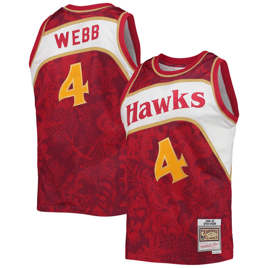 Spud Webb Atlanta Hawks Mitchell & Ness Hardwood Classics 1986/87 Lunar New Year Swingman Jersey - Red