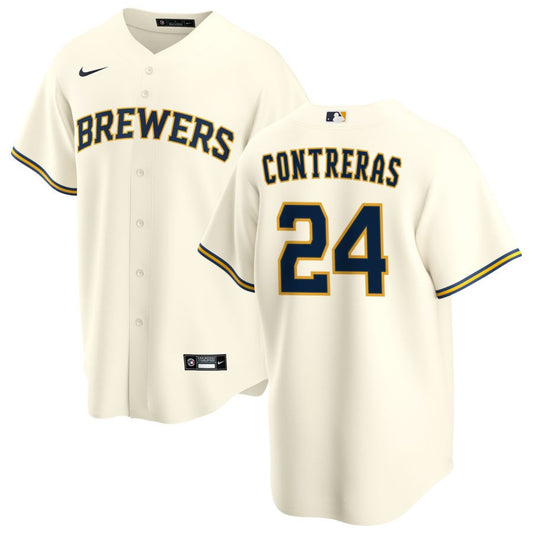 William Contreras Milwaukee Brewers Nike Youth Home Replica Jersey - Cream