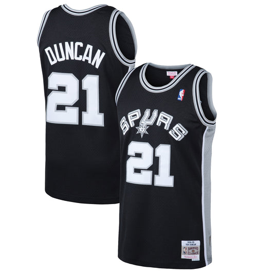 Tim Duncan San Antonio Spurs Mitchell & Ness Hardwood Classics Swingman Jersey - Black