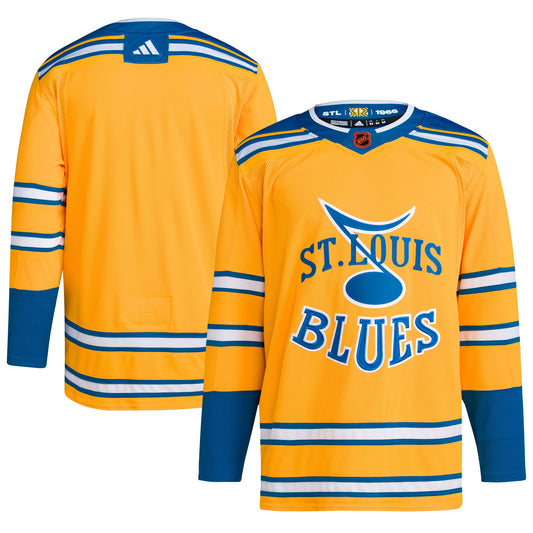 St. Louis Blues adidas Reverse Retro 2.0 Authentic Blank Jersey - Yellow