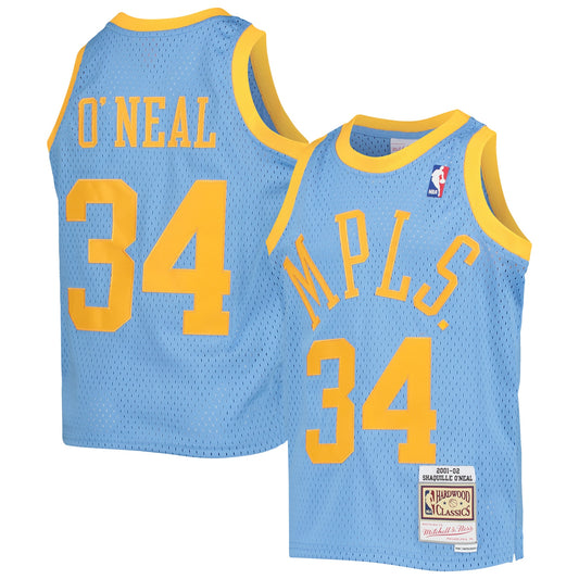 Shaquille O'Neal Los Angeles Lakers Mitchell & Ness Youth 2001/02 Hardwood Classics Swingman Jersey - Powder Blue