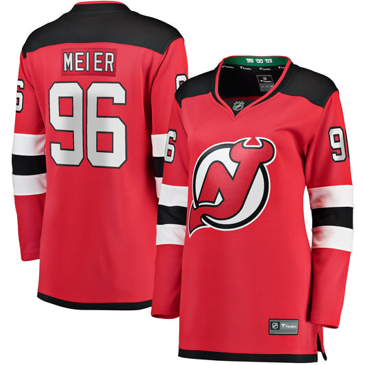 Timo Meier New Jersey Devils Fanatics Branded Women's Home Breakaway Jersey - Red