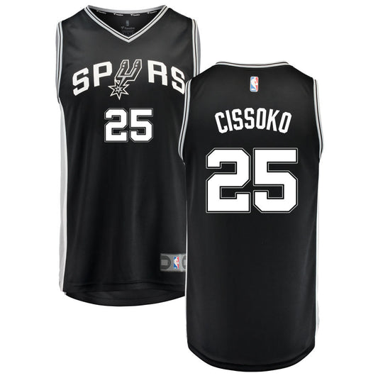 Sidy Cissoko San Antonio Spurs Fanatics Branded Fast Break Replica Jersey Black - Icon Edition