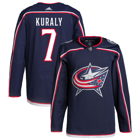 Sean Kuraly Columbus Blue Jackets adidas Home Primegreen Authentic Pro Jersey - Navy