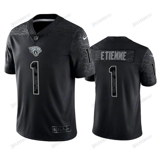 Travis Etienne 1 Jacksonville Jaguars Black Reflective Limited Jersey - Men