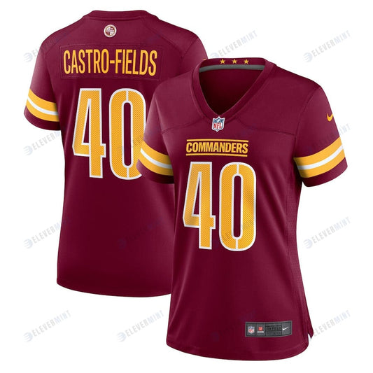 Tariq Castro-Fields 40 Washington Commanders Women Game Jersey - Burgundy