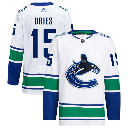 Sheldon Dries Vancouver Canucks adidas Away Primegreen Authentic Pro Jersey - White