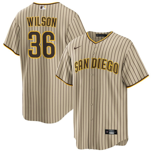 Steven Wilson San Diego Padres Nike Road Replica Jersey - Brown