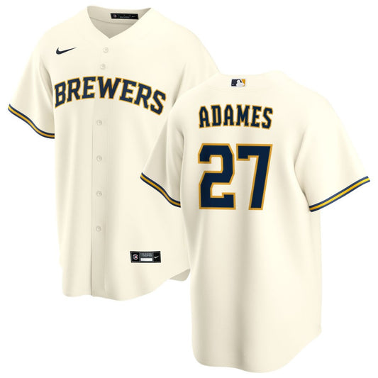 Willy Adames Milwaukee Brewers Nike Youth Home Replica Jersey - Cream