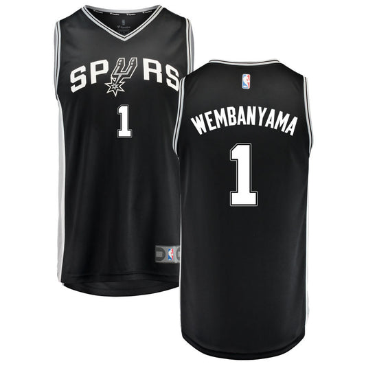 Victor Wembanyama San Antonio Spurs Fanatics Branded Fast Break Replica Jersey Black - Icon Edition