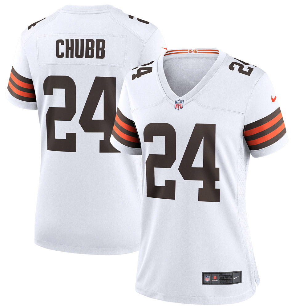 Women's Cleveland Browns Nick Chubb Game Jersey White