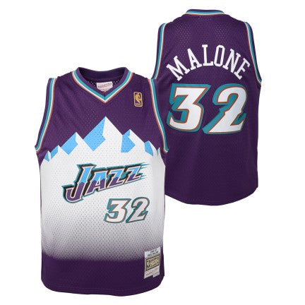 Youth Utah Jazz Karl Malone Mitchell & Ness Purple 1996-97 Hardwood Classics Swingman Jersey